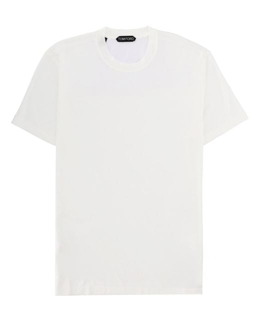 Tom Ford White Lyocell And Cotton T-Shirt for men