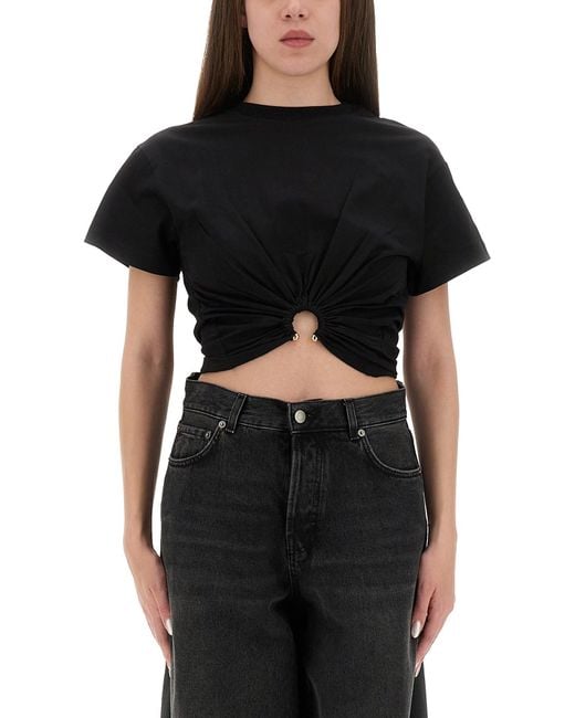 Rabanne Black Cropped T-Shirt