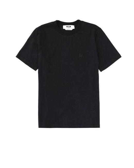 MSGM Black Logo Crew Neck T-Shirt