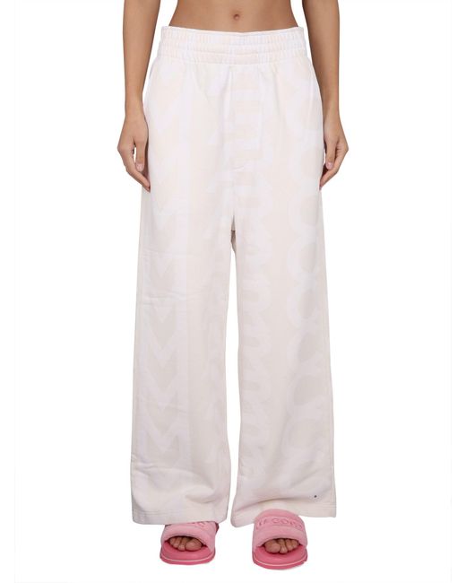Marc Jacobs Pink Monogram Pants With Elastic Waistband