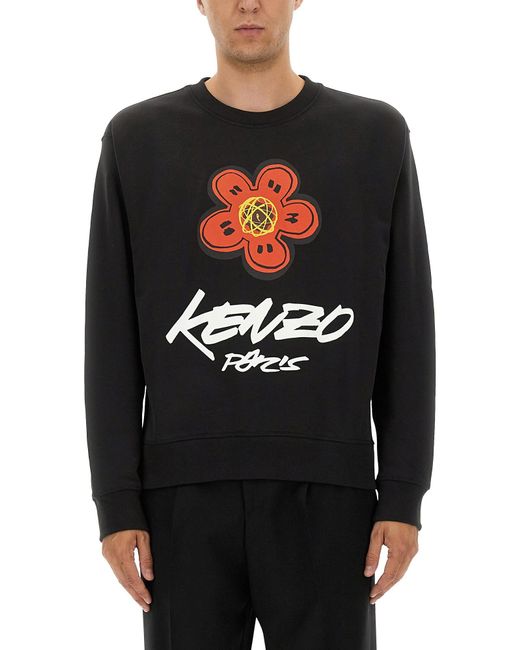 KENZO Black Cotton Sweatshirt X Futura 2000" for men