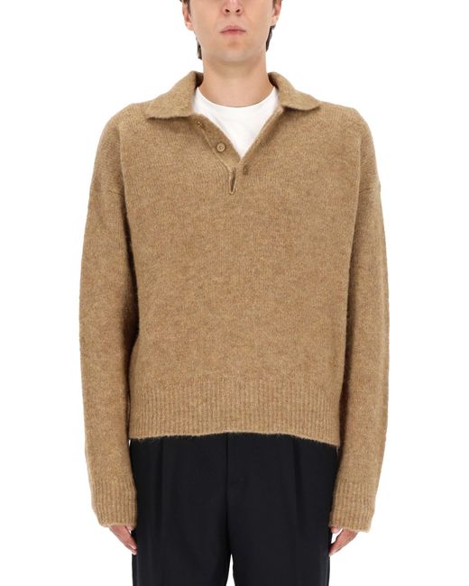 AMI Natural Wool Polo for men