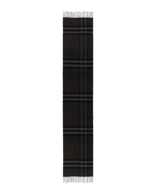 Burberry Black Check Cashmere Scarf for men