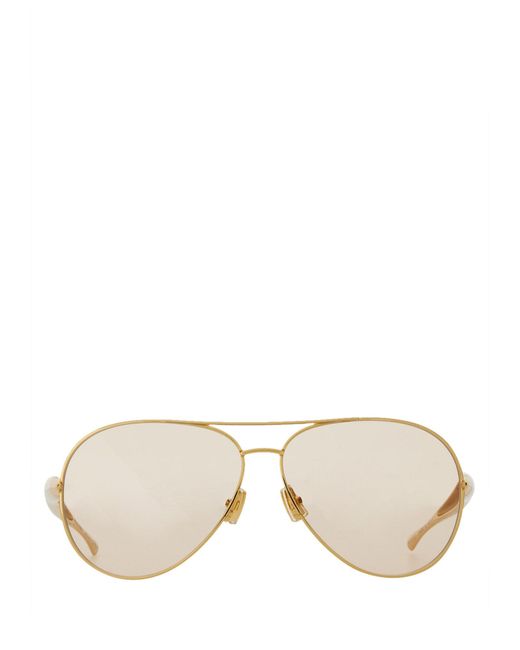 Bottega Veneta Natural Aviator Sunglasses "Sardines"