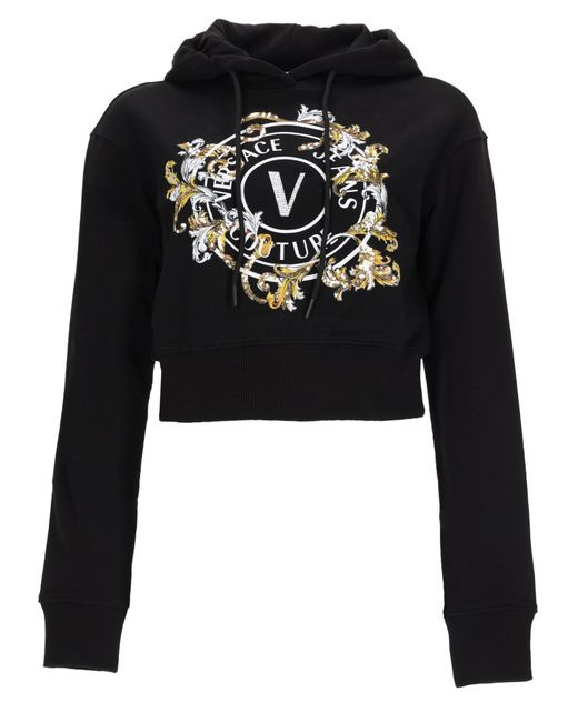 Versace Jeans Couture Black Felpa Con Emblema Barocco