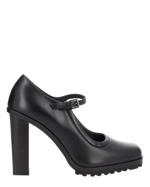 Max Mara Black Leather Mary Jane