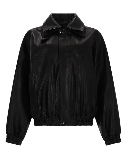 Magda Butrym Black Solid Shirt Collar Jacket