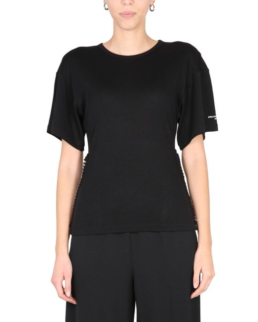 Stella McCartney Black Crew-Neck T-Shirt With Chain Detail