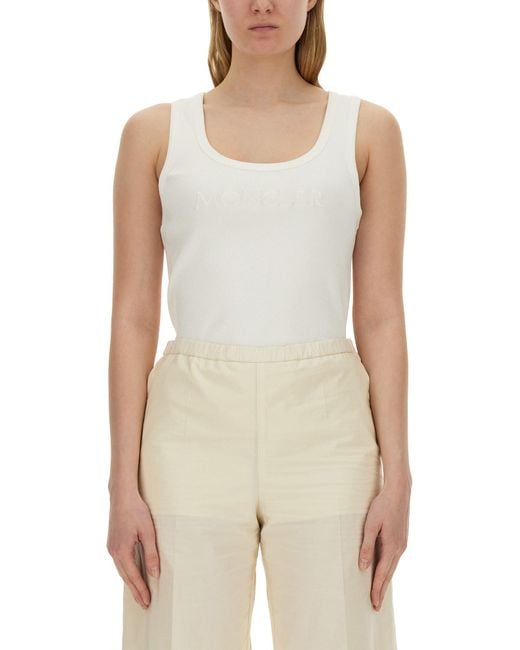 Moncler White Tops With Logo