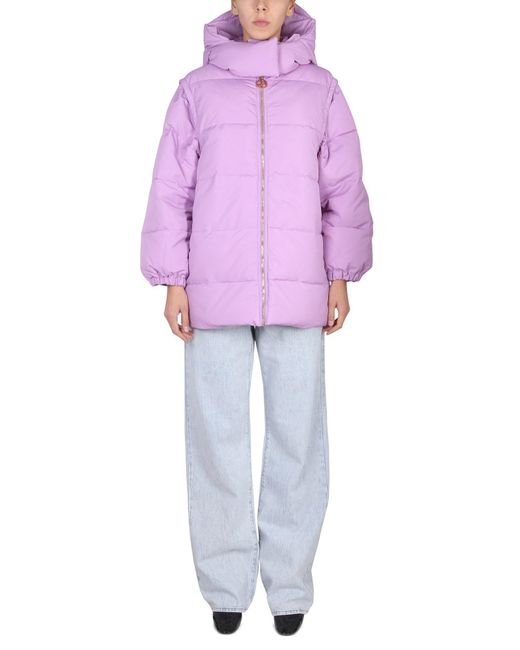 Patou Purple Quilted Mini Down Jacket For