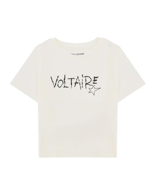 Zadig & Voltaire White T-Shirt Con Stampa