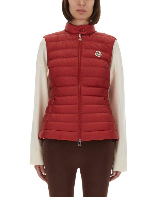 Moncler Red Igens Quilted Padded Shell Down Vest