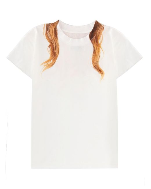 MM6 by Maison Margiela White T-Shirt With Print