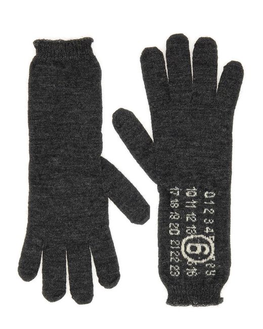 MM6 by Maison Margiela Black 'Numeric Signature Mm6' Gloves