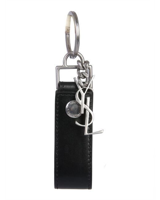 Saint Laurent White Keychain "Monogram" for men