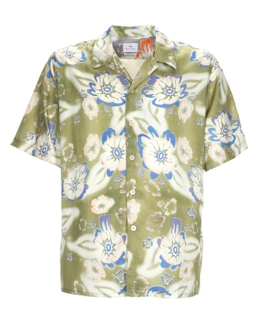 Paul Smith Green Relaxed Floral Shirt for men