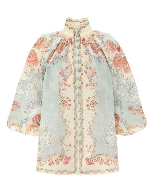 Zimmermann White Daylight Puff-Sleeves Blouse