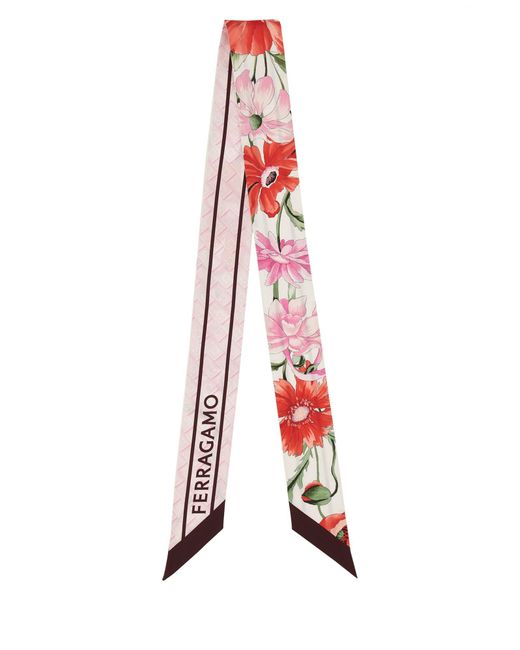 Ferragamo White Bandeau With Bouquet Print