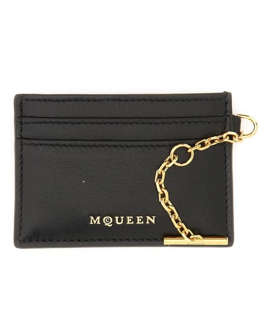 McQueen Black Mini Sling Card Holder