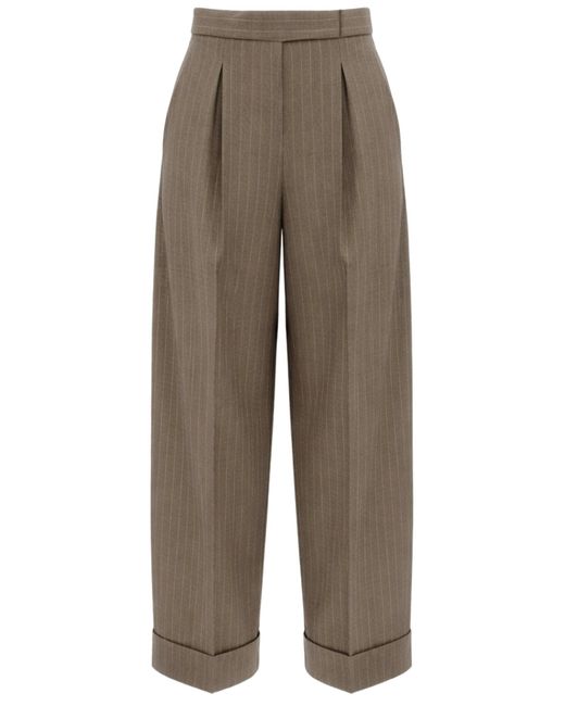 Max Mara Gray Pinstripe Pants