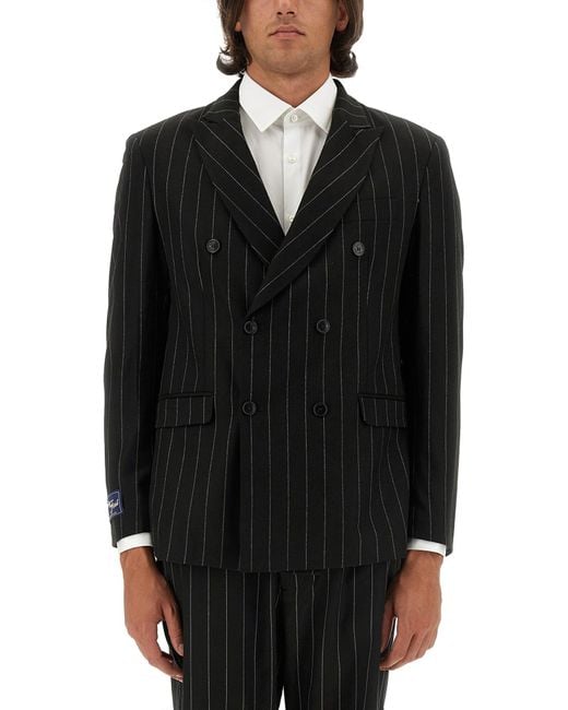 FAMILY FIRST Black Double-Breasted Jacket for men