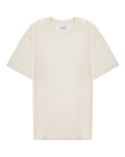 AMISH White T-Shirt Con Micro Logo for men