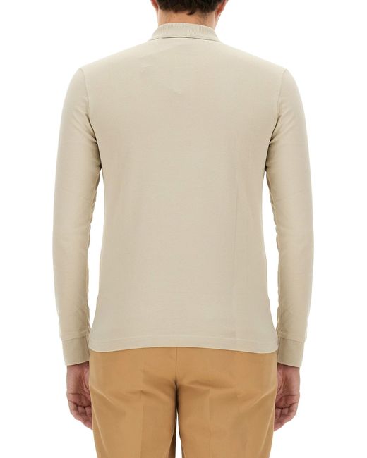 Polo Con Patch Logo di Boss in Natural da Uomo