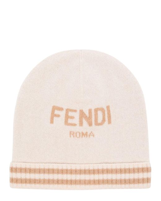 Beanie Roma di Fendi in Natural