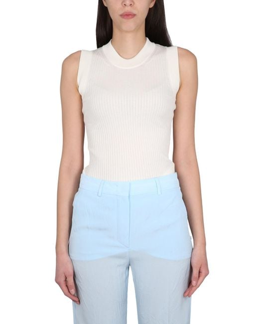 Max Mara White Cotton Tank Top