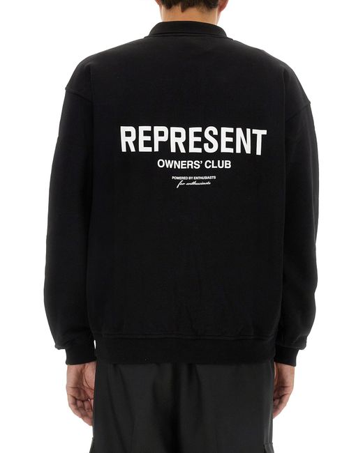 Polo Con Logo di Represent in Black da Uomo