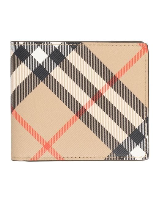 Burberry Multicolor Portafoglio Bifold Con Stampa Check for men
