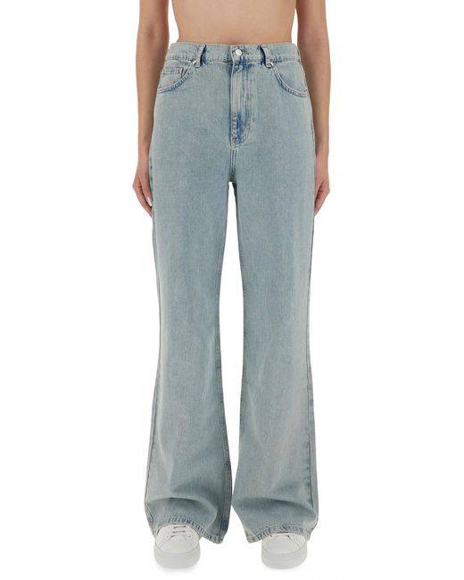 Moschino Blue Wide-Leg Light Denim Jeans