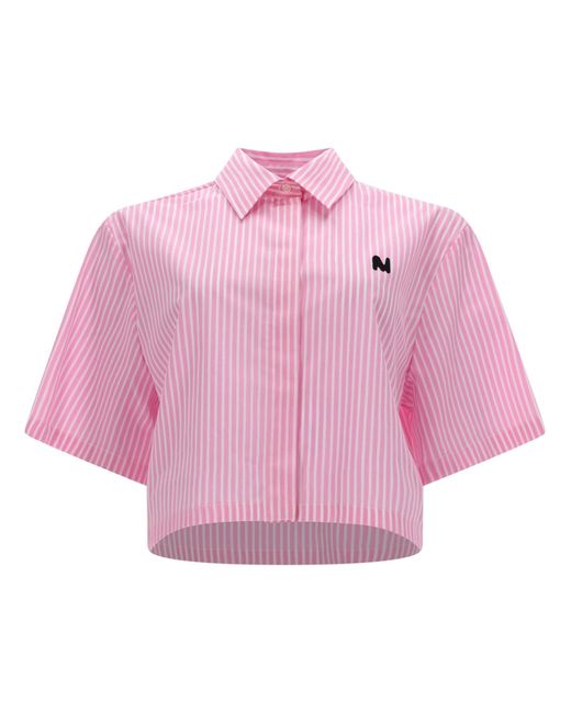 MSGM Pink Boxy Stripes Shirt
