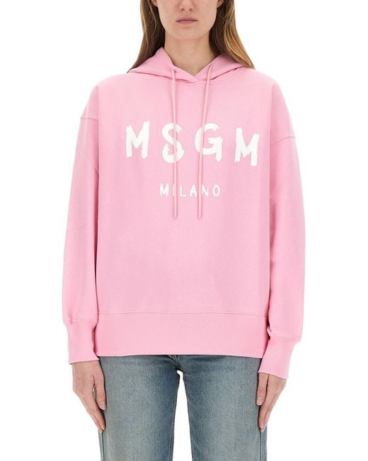 MSGM Pink Relaxed Fit Sweatshirt