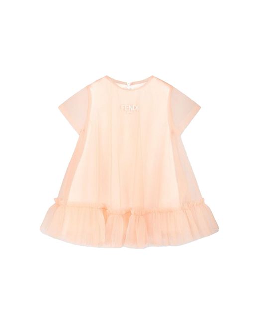 Fendi Pink Baby Girls Tulle Dress