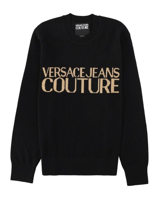 Versace Jeans Couture Black Maglia Con Logo for men