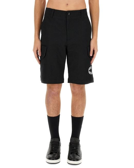 Moschino Black Relaxed-Fit Bermuda Shorts for men