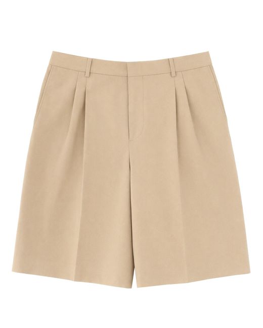 AMI Natural Shorts With Pleats for men