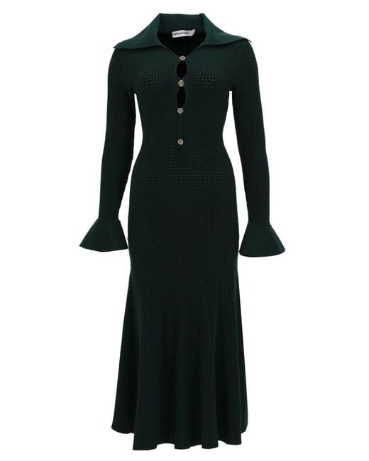 Self-Portrait Black Tailored Knit Midi Dress