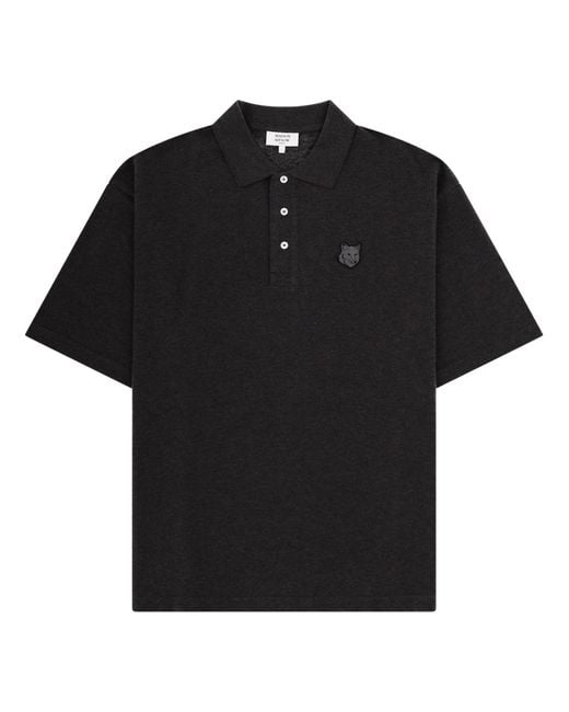 Maison Kitsuné Black Shirt Collar Polo for men