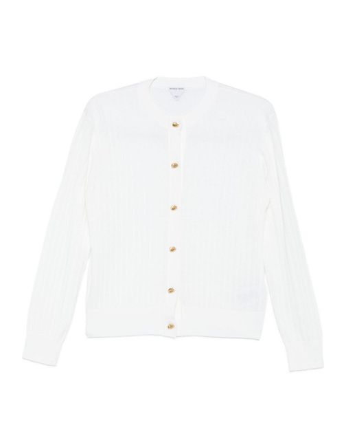 Bottega Veneta White Wool Cardigan
