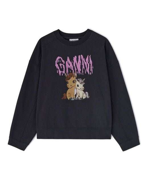 Ganni Blue "Islands" Sweatshirt