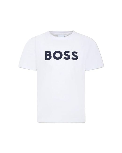 Boss White T-Shirt Logo