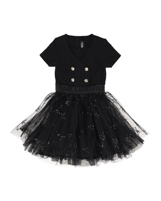 Karl Lagerfeld Black Vestito Con Gonna