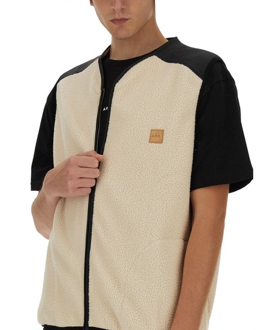 A. P.C. Gilet Nate di A.P.C. in Natural da Uomo