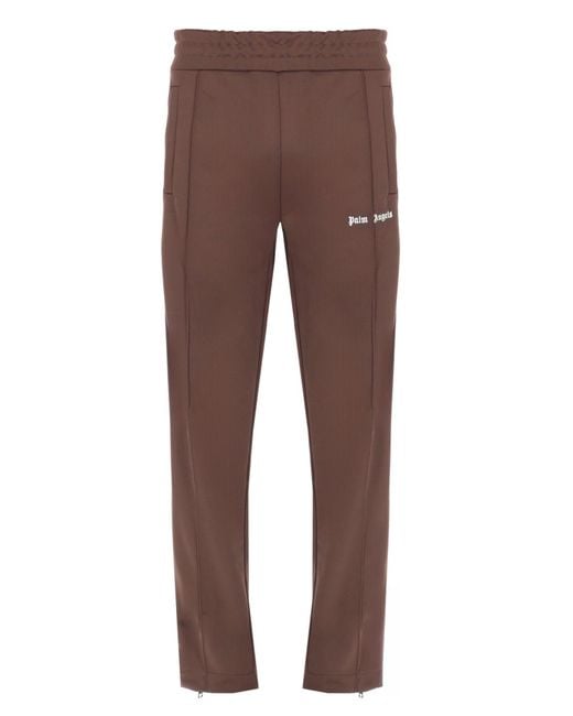 Palm Angels Brown Pantalone Track Classic Logo for men