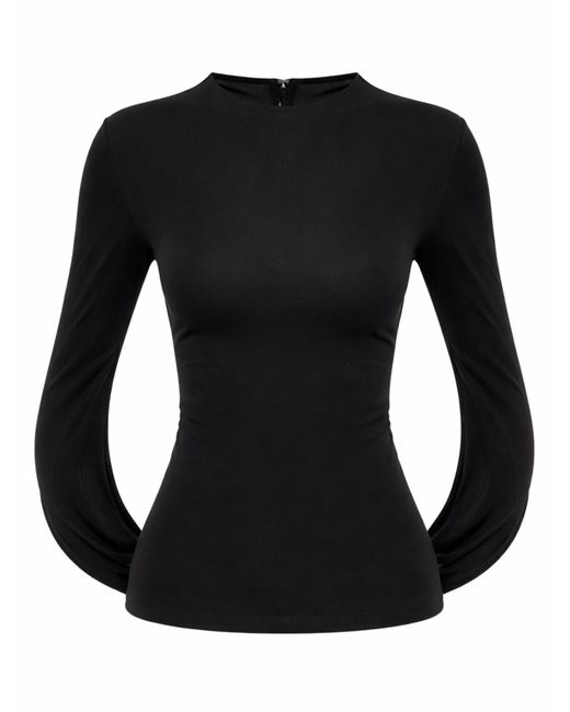 Alexander Wang Black Solid Round Neck Top