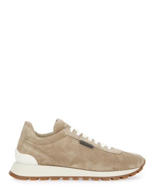 Brunello Cucinelli Natural Leather Running Sneakers