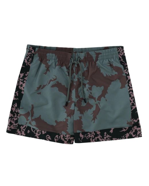Dries Van Noten Gray Floral Print Swimsuit for men