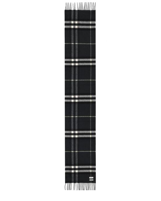 Burberry Black Cashmere Check Scarf for men